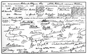 The marriage certificate of the Duke and Duchess of Kent, 1934 The marriage certificate of the Duke and Duchess of Kent, 1934