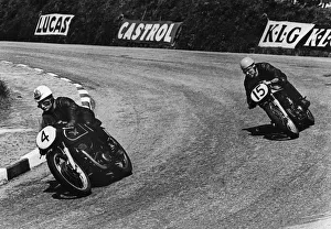 Matchless & Norton 1956 Isle of Man Tourist Trophy race. Creator: Unknown Matchless & Norton 1956 Isle of Man Tourist Trophy race. Creator: Unknown