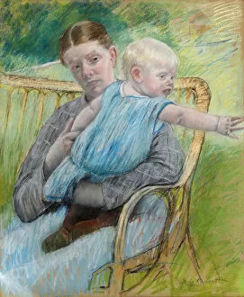 Images Dated 24th November 2013: Mathilde Holding Baby, c. 1889. Artist: Cassatt, Mary (1845-1926)