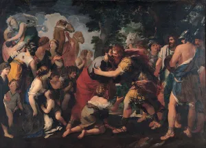 Meeting between Esau and Jacob, 1636-1641. Artist: Bottala, Giovanni Maria (1613-1644) Meeting between Esau and Jacob, 1636-1641. Artist: Bottala, Giovanni Maria (1613-1644)