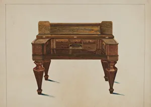 Melodeon Converted into Desk, c. 1937. Creator: Magnus S. Fossum Melodeon Converted into Desk, c. 1937. Creator: Magnus S. Fossum