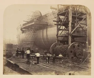 Men at Work Beside the Launching Chains of the Great Eastern, November 18 Men at Work Beside the Launching Chains of the Great Eastern, November 18