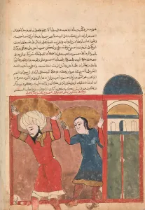 The Merchant and his Accomplice Carry Away Goods, Folio from a Kalila wa Dimna The Merchant and his Accomplice Carry Away Goods, Folio from a Kalila wa Dimna