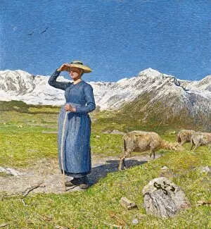 Shepherdess Collection: Mezzogiorno sulle Alpi (Noon in the Alps), 1891