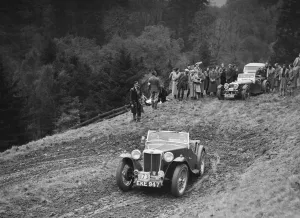 MG TA of RE Rushbrook competing in the MCC Edinburgh Trial, Roxburghshire, Scotland, 1938 MG TA of RE Rushbrook competing in the MCC Edinburgh Trial, Roxburghshire, Scotland, 1938