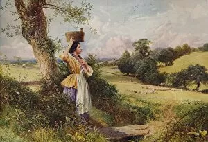 Tree Trunk Collection: The Milkmaid, 1860, (c1915). Artist: Birket Foster
