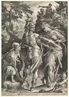 Bartholomeus Spranger Gallery: Minerva and Mercury Arming Perseus, 1604. Creators: Bartholomeus Spranger, Jan Muller