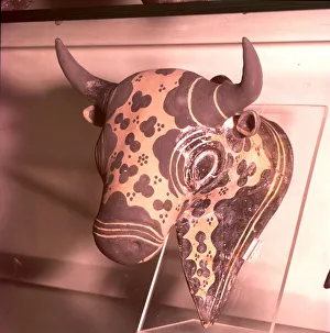 Minoan Bulls Head, Bronze Age, Greece, c2600-c1100 BC Minoan Bulls Head, Bronze Age, Greece, c2600-c1100 BC