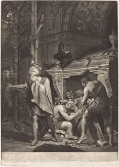 Miravan Opening the Tomb of His Ancestors, 1772. Creator: Valentine Green Miravan Opening the Tomb of His Ancestors, 1772. Creator: Valentine Green