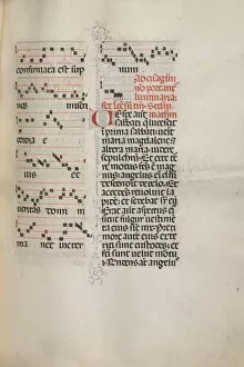 Bartolommeo Caporali Italian Gallery: Missale: Fol. 172: Music for Alleluia etc. at beginning of Easter, 1469