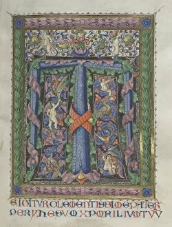 Bartolommeo Caporali Italian Gallery: Missale: Fol. 186: Decorated Initial T[e igitur] (full page), 1469. Creator: Bartolommeo Caporali