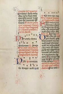 Bartolommeo Caporali Italian Gallery: Missale: Fol. 190v: Music for various prayers, 1469. Creator: Bartolommeo Caporali (Italian, c)
