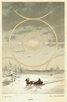Mock Sun with sunbows and halo, observed from the Arctic Circle, 1873 Mock Sun with sunbows and halo, observed from the Arctic Circle, 1873