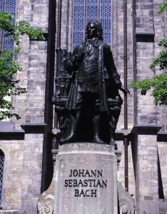 Monument in Leipzig dedicated to Johann Sebastian Bach (1685-1750), German composer Monument in Leipzig dedicated to Johann Sebastian Bach (1685-1750), German composer