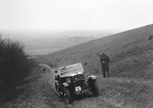 Morris Minor competing in a trial, Crowell Hill, Chinnor, Oxfordshire, 1930s Morris Minor competing in a trial, Crowell Hill, Chinnor, Oxfordshire, 1930s