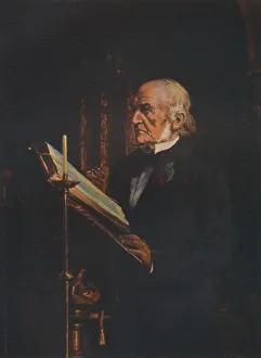 Mr Gladstone reading the lesson in Hawarden Church, c1890s, (1941) Mr Gladstone reading the lesson in Hawarden Church, c1890s, (1941)