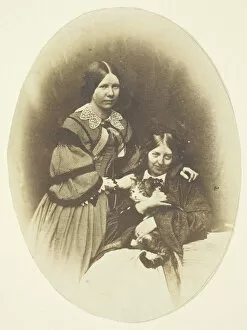 Benjamin R Mullock Gallery: Mrs. Craik Holding Cat, c. 1858. Creators: Unknown, Benjamin Mulock