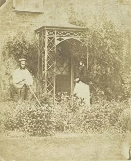 Benjamin R Mullock Gallery: Mrs. Craik in Outdoor Garden, 1848 / 60. Creators: Unknown, Benjamin Mulock