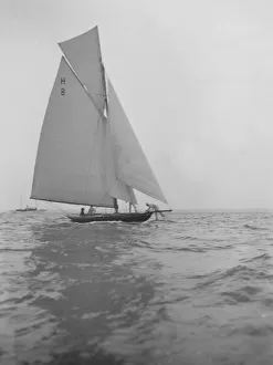 Mrs GA Shenley at the helm of the 8 Metre class sailing yacht Spero (H8). Creator Mrs GA Shenley at the helm of the 8 Metre class sailing yacht Spero (H8). Creator