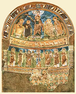 Mural painting in the apse of S. Maria in Pallara...Rome, Italy, (1928). Creator: Unknown Mural painting in the apse of S. Maria in Pallara...Rome, Italy, (1928). Creator: Unknown