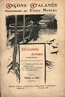 Musical score from the popular song El Comte Arnau, harmonized by Enric Morera (Barcelona Musical score from the popular song El Comte Arnau, harmonized by Enric Morera (Barcelona