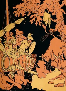 Mythical Beast Prints: The Fire-Breathing Bulls, 1880 Print by Picart