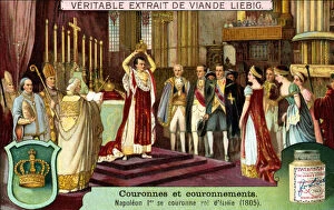 Ermine Collection: Napoleon I crowns himself King of Italy in 1805, (c1900)