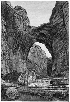 The natural arch of Constantine, c1890. Artist: Barbant The natural arch of Constantine, c1890. Artist: Barbant