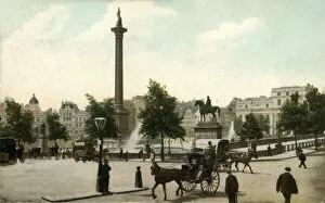 Viscount Nelson Gallery: Nelsons Column and Trafalgar Square, London, 1906. Creator: Unknown
