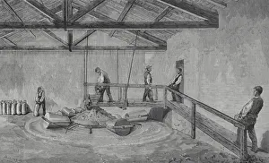 Prints of New gypsum mill, Montenegro system, established in Vallecas, in the facilities of Messrs. Rous, Madrid, Spain. 1883 Montenegro Prints: New Gypsum Mill Print, 1883