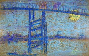 Nocturne: Battersea Bridge, 1872-1873. Artist: Whistler, James Abbott McNeill (1834-1903) Nocturne: Battersea Bridge, 1872-1873. Artist: Whistler, James Abbott McNeill (1834-1903)