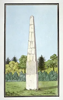 Obelisk erected on Brockley Hill, possibly in Lewisham, London, c1795. Artist Obelisk erected on Brockley Hill, possibly in Lewisham, London, c1795. Artist
