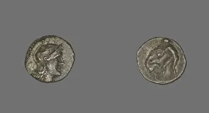 Obol (Coin) Depicting the Goddess Athena, 334 (or earlier)-302 BCE. Creator: Unknown Obol (Coin) Depicting the Goddess Athena, 334 (or earlier)-302 BCE. Creator: Unknown