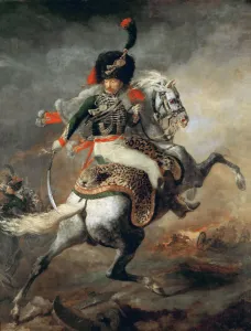 An Officer of the Imperial Horse Guards Charging. Artist: Gericault, Theodore (1791-1824) An Officer of the Imperial Horse Guards Charging. Artist: Gericault, Theodore (1791-1824)