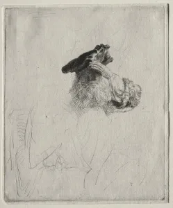 Old Man Shading his Eyes with His Hand, c. 1639. Creator: Rembrandt van Rijn (Dutch Old Man Shading his Eyes with His Hand, c. 1639. Creator: Rembrandt van Rijn (Dutch