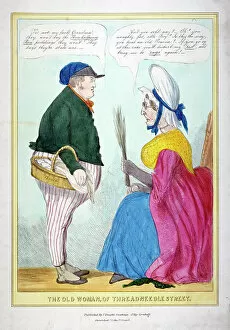 Bonnet Gallery: The Old Woman of Threadneedle Street, 1826. Artist: Standidge & Co