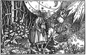 Hans Gallery: Old woman (witch or fairy) spinning, 1547. Artist: Hans Holbein the Younger