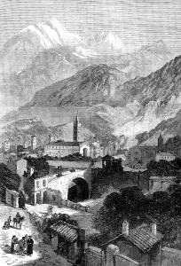 Civil Engineering History Prints: Opening of the Mont Cenis Tunnel: the town of Susa, 1871. Creator: Unknown