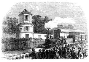 Opening of the railway line from Asnieres to Argenteuil (France), four kilometers Opening of the railway line from Asnieres to Argenteuil (France), four kilometers