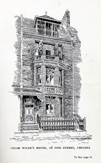 Prints of Oscar Wilde's House, 16 Tite Street, Chelsea, London, 1914. The home of Irish-born playwright and novelist Oscar Wilde (1854-1900) Kensington And Chelsea Prints: Print of Oscar Wilde's House, 16 Tite Street, Chelsea