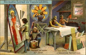 Painting on glass in the 12th century, (c1900) Painting on glass in the 12th century, (c1900)