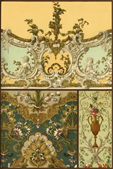 Painting, leather tapestry, stucco ornaments, France and Germany, 17th and 18th centuries Painting, leather tapestry, stucco ornaments, France and Germany, 17th and 18th centuries
