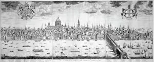 Pauls Cathedral Gallery: Panorama of the City of London, 1710. Artist