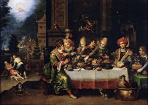 Images Dated 20th July 2010: The Parable of the Rich Man and the Beggar Lazarus, 17th century. Artist: Frans Francken II