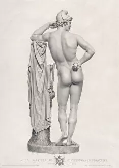 Jos And Xe9 Gallery: Paris leaning on tree stump, back view. from 'Oeuvre de Canova: Recueil de Statues