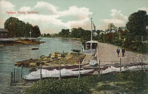 Transportation History UK Prints: Parkers Ferry, Surbiton, c1907