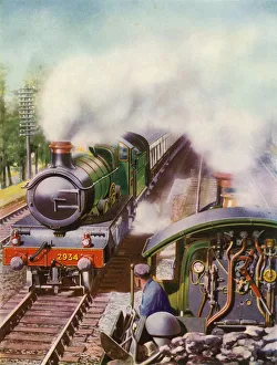 Passing at Speed. An unusual view from the tender of a goods engine, 1935-36 Passing at Speed. An unusual view from the tender of a goods engine, 1935-36