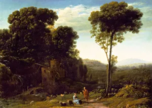 Pastoral Landscape with a Mill, 1634. Artist: Lorrain, Claude (1600-1682) Pastoral Landscape with a Mill, 1634. Artist: Lorrain, Claude (1600-1682)