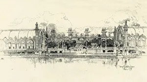 Panoramic Photography Gallery: The Pavilions of Horticulture and Forestry by Tony Grubhofer, 1900. Creator: Tony Grubhofer
