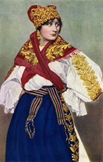 Peasant woman in national dress, Czechoslovakia, 1922. Artist: Unknown Peasant woman in national dress, Czechoslovakia, 1922. Artist: Unknown